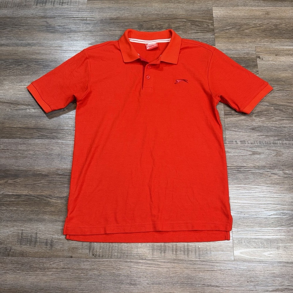 Slazenger Shirt Mens Small Short Sleeve Red Polo with Logo Casual Golf Leisure